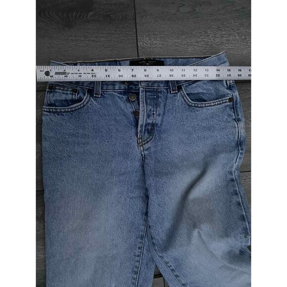 Billy Blues women's cropped jeans blue patches Y2K Size 26 Mid Rise A000167 - Picture 10 of 14